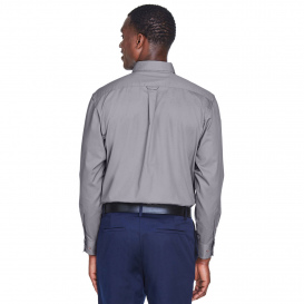 Harriton M500T Men's Tall Easy Blend Long Sleeve Twill Shirt with Stain Release - Dark Grey