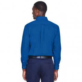 Harriton M500T Men\'s Tall Easy Blend Long Sleeve Twill Shirt with Stain Release - French Blue