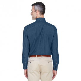 Harriton M550 Men\'s 6.5 oz. Long Sleeve Denim Shirt - Dark Denim