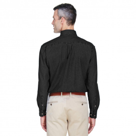 Harriton M550 Men\'s 6.5 oz. Long-Sleeve Denim Shirt - Washed Black