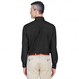 Harriton M550T Tall 6.5 oz. Long Sleeve Denim Shirt - Washed Black