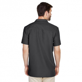 Harriton M560 Men\'s Barbados Textured Camp Shirt - Black