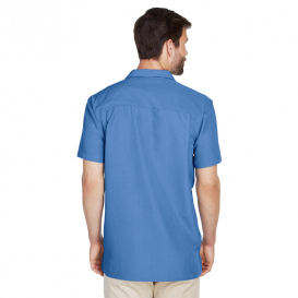 Harriton M560 Men\'s Barbados Textured Camp Shirt - Pool Blue