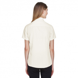 Harriton M560W Ladies Barbados Textured Camp Shirt - Creme