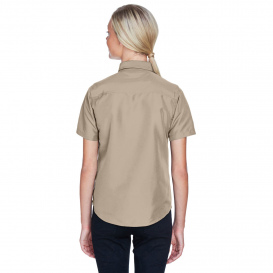 Harriton M580W Ladies Key West Short Sleeve Performance Staff Shirt - Khaki