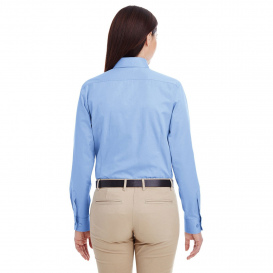 Harriton M581W Ladies Foundation 100% Cotton Long Sleeve Twill Shirt with Teflon - Industry Blue