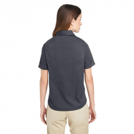 Harriton M585W Ladies Advantage IL Short-Sleeve Work Shirt - Dark Charcoal