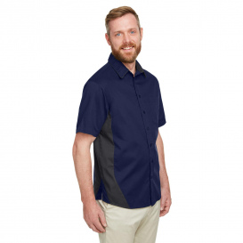 Harriton M586T Men\'s Tall Flash IL Colorblock Short-Sleeve Shirt - Dark Navy/Dark Charcoal