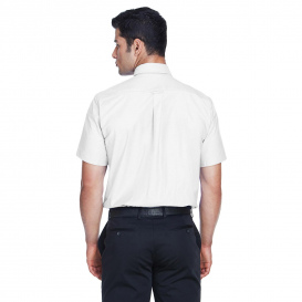 Harriton M600S Men's Short Sleeve Oxford with Stain Release - White