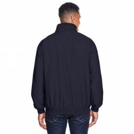 Harriton M740 Adult Fleece Lined Nylon Jacket - Navy/Black