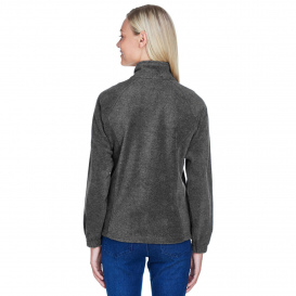 Harriton M990W Ladies 8 oz. Full Zip Fleece - Charcoal