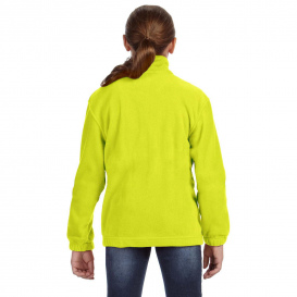 Harriton M990Y Youth 8 oz. Full-Zip Fleece - Safety Yellow