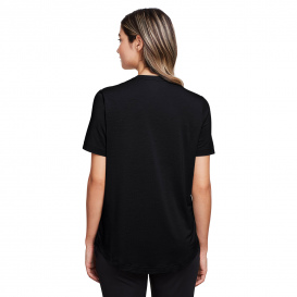 North End NE100W Ladies Jaq Snap-Up Stretch Performance Henley - Black