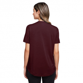 North End NE100W Ladies Jaq Snap-Up Stretch Performance Henley - Burgundy