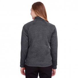North End NE712W Ladies Flux 2.0 Full-Zip Jacket - Black Heather/Carbon