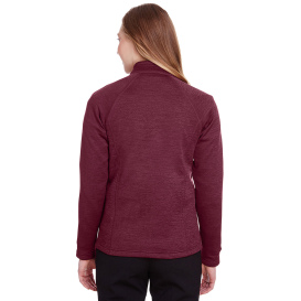 North End NE712W Ladies Flux 2.0 Full-Zip Jacket - Burgundy Heather/Olympic Blue