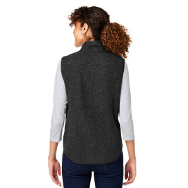 North End NE714W Ladies Aura Sweater Fleece Vest - Black/Black