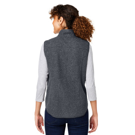 North End NE714W Ladies Aura Sweater Fleece Vest - Carbon/Carbon