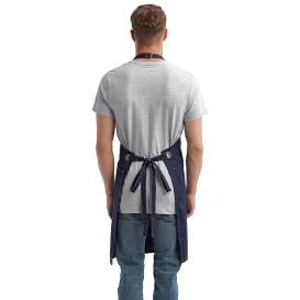 Reprime RP121 Unisex Barley Contrast Stitch Sustainable Bib Apron - Navy/Camel