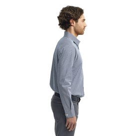 Reprime RP220 Men\'s Microcheck Gingham Long-Sleeve Cotton Shirt - Navy/White