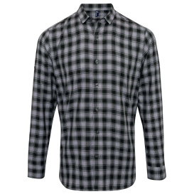 Reprime RP250 Men\'s Mulligan Check Long-Sleeve Cotton Shirt - Steel/Black