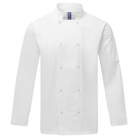Reprime RP665 Unisex Unisex Studded Front Long-Sleeve Chef\'s Jacket - White