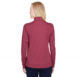 Team 365 TT31HW Ladies Zone Sonic Heather Performance Quarter-Zip - Sport Maroon Heather