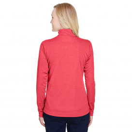 Team 365 TT31HW Ladies Zone Sonic Heather Performance Quarter-Zip - Sport Red Heather