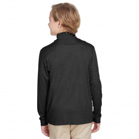 Team 365 TT31HY Youth Zone Sonic Heather Performance Quarter-Zip - Black Heather