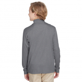 Team 365 TT31HY Youth Zone Sonic Heather Performance Quarter-Zip - Dark Grey Heather