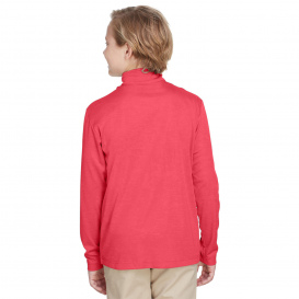 Team 365 TT31HY Youth Zone Sonic Heather Performance Quarter-Zip - Sport Red Heather