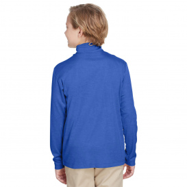 Team 365 TT31HY Youth Zone Sonic Heather Performance Quarter-Zip - Sport Royal Heather