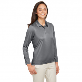 Team 365 TT51LW Ladies Zone Performance Long Sleeve Polo - Sport Graphite