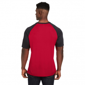 Team 365 TT62 Unisex Zone Colorblock Raglan T-Shirt - Sport Red/Black Heather