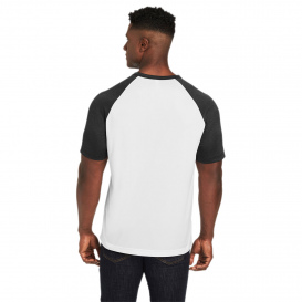 Team 365 TT62 Unisex Zone Colorblock Raglan T-Shirt - White/Black Heather
