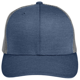 Team 365 TT802 Yupoong Adult Zone Sonic Heather Trucker Cap - Sport Dark Navy Heather/Sport Graphite