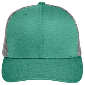 Team 365 TT802 Yupoong Adult Zone Sonic Heather Trucker Cap - Sport Forest Heather/Sport Graphite