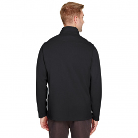 UltraClub UC792 Men\'s Coastal Pique Fleece 1/4-Zip - Black