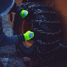 Armor Guys 04-322 Extraflex Hi-Vis Nitrile Knuckle Coated Gloves - Engineered A4 Liner