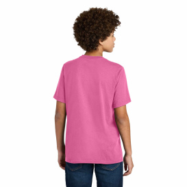 Port & Company PC340Y Youth CVC Tee - Awareness Pink