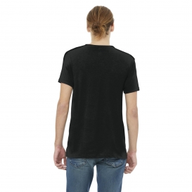 Bella + Canvas BC3415 Unisex Triblend Short Sleeve V-Neck Tee - Solid Black Triblend