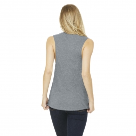 Bella + Canvas BC8803 Women's Flowy Scoop Muscle Tank - Athletic Heather