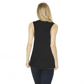 Bella + Canvas BC8803 Women's Flowy Scoop Muscle Tank - Black Heather