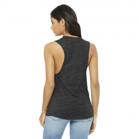 Bella + Canvas BC8803 Women\'s Flowy Scoop Muscle Tank - Charcoal-Black Slub
