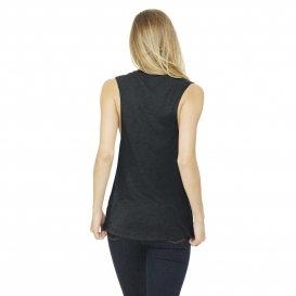 Bella + Canvas BC8803 Women\'s Flowy Scoop Muscle Tank - Dark Grey Heather
