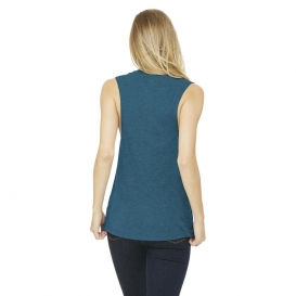 Bella + Canvas BC8803 Women\'s Flowy Scoop Muscle Tank - Heather Deep Teal