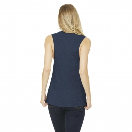 Bella + Canvas BC8803 Women's Flowy Scoop Muscle Tank - Heather Navy