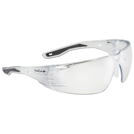 Bolle RUSHMN10U Rush 2.0 Safety Glasses - Clear/Black Temples - CSP Platinum Anti-Fog Lens