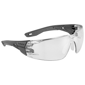 Bolle RUSPMN10U Rush + 2.0 Safety Glasses - Black Temples - Clear CSP Platinum Anti-Fog Lens