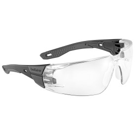 Bolle RUSPMN13U Rush + 2.0 Safety Glasses - Black Temples - Clear CSP Platinum Anti-Fog Lens
